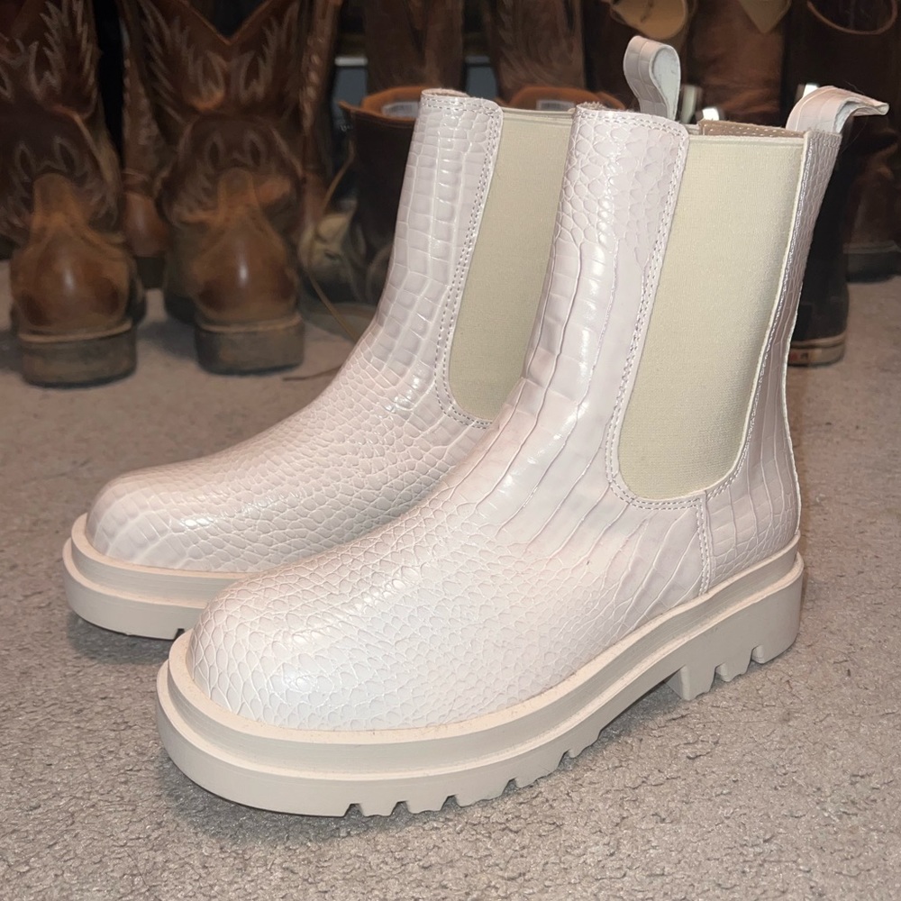 faux leather boots